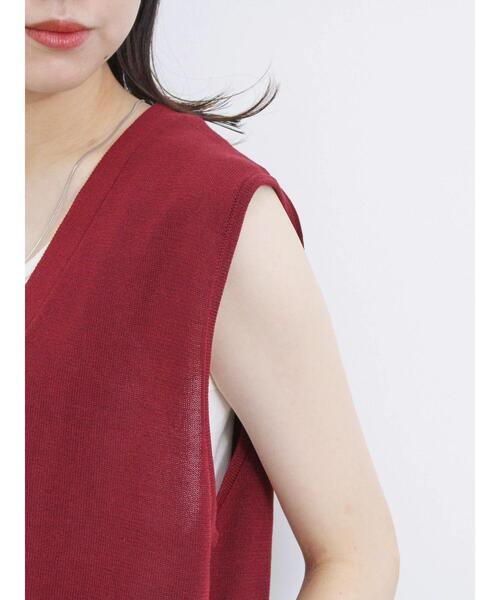 Samansa Mos2 blue（サマンサモスモスブルー）の「◎ニットジレ（ニット/セーター・レディース・ボルドー/チャコールグレー/オフホワイト・F）」の15枚目の写真