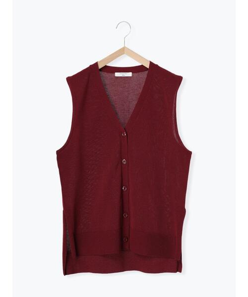 Samansa Mos2 blue（サマンサモスモスブルー）の「◎ニットジレ（ニット/セーター・レディース・ボルドー/チャコールグレー/オフホワイト・F）」の11枚目の写真