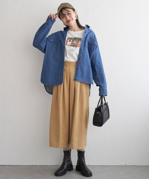 ikka（イッカ）の「【雑誌InRed10月号掲載】オーバーシャツ（シャツ/ブラウス・レディース・オフホワイト/ブルー/ネイビー・L/M/S）」の9枚目の写真