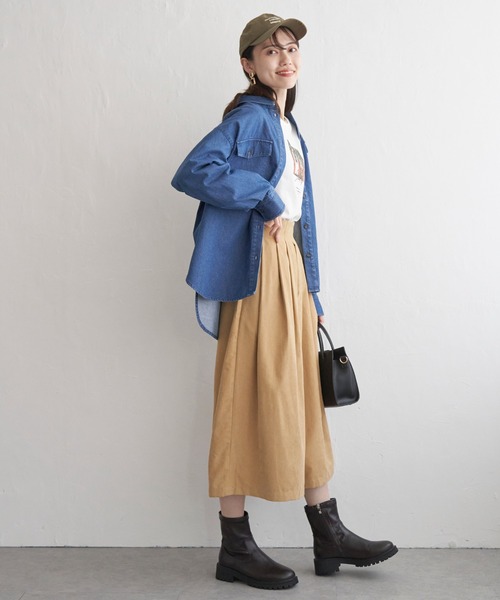 ikka（イッカ）の「【雑誌InRed10月号掲載】オーバーシャツ（シャツ/ブラウス・レディース・オフホワイト/ブルー/ネイビー・L/M/S）」の8枚目の写真