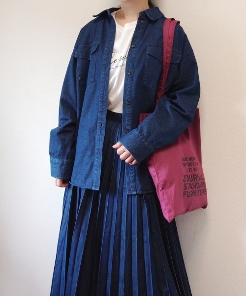 ikka（イッカ）の「【雑誌InRed10月号掲載】オーバーシャツ（シャツ/ブラウス・レディース・オフホワイト/ブルー/ネイビー・L/M/S）」の16枚目の写真