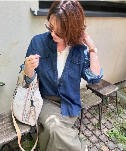 ikka（イッカ）の「【雑誌InRed10月号掲載】オーバーシャツ（シャツ/ブラウス・レディース・オフホワイト/ブルー/ネイビー・L/M/S）」の11枚目の写真