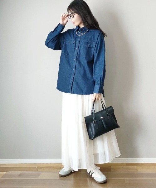 ikka（イッカ）の「【雑誌InRed10月号掲載】オーバーシャツ（シャツ/ブラウス・レディース・オフホワイト/ブルー/ネイビー・L/M/S）」の15枚目の写真