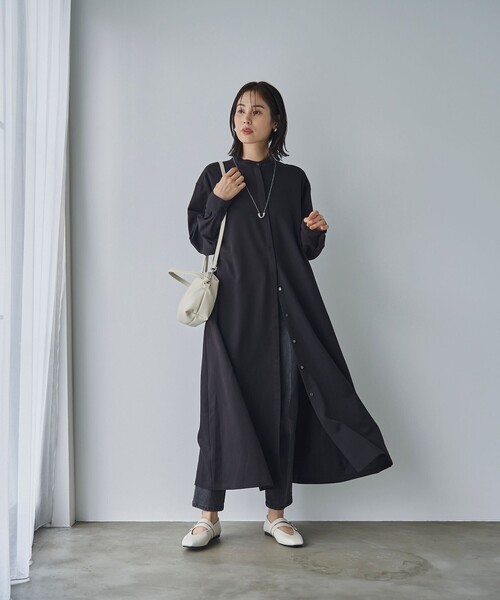 RONEL(ロネル)の「レイヤードシャツワンピース(ワンピース・レディース・ブラック/ベージュ・S/M)」の11枚目の写真