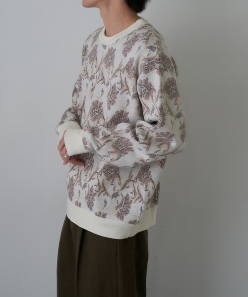 COLONY 2139(コロニートゥーワンスリーナイン)の「スウェットライクペイズリーニット(ニット/セーター・メンズ・チャコールグレー/アイボリー・MEDIUM/LARGE)」の4枚目の写真