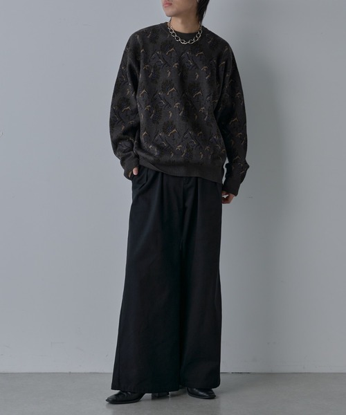 COLONY 2139(コロニートゥーワンスリーナイン)の「スウェットライクペイズリーニット(ニット/セーター・メンズ・チャコールグレー/アイボリー・MEDIUM/LARGE)」の15枚目の写真