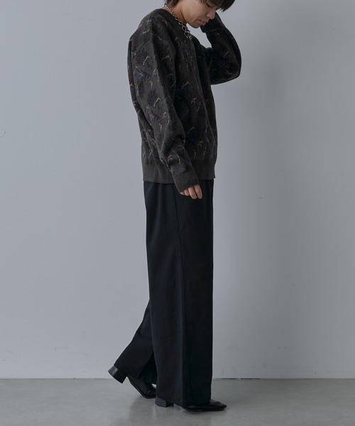 COLONY 2139(コロニートゥーワンスリーナイン)の「スウェットライクペイズリーニット(ニット/セーター・メンズ・チャコールグレー/アイボリー・MEDIUM/LARGE)」の18枚目の写真