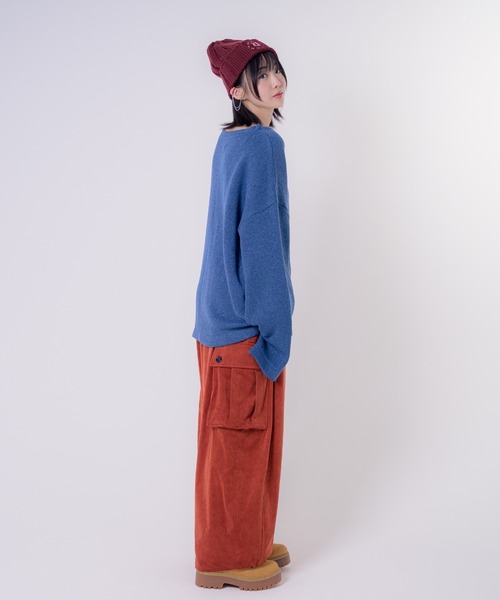 EFFECTEN(エフェクテン)の「【EFFECTEN】ee Embroidery Pullover Knit(ニット/セーター・メンズ・ブルー/モカ・FREE)」の6枚目の写真