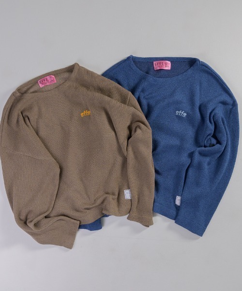 EFFECTEN(エフェクテン)の「【EFFECTEN】ee Embroidery Pullover Knit(ニット/セーター・メンズ・ブルー/モカ・FREE)」の4枚目の写真