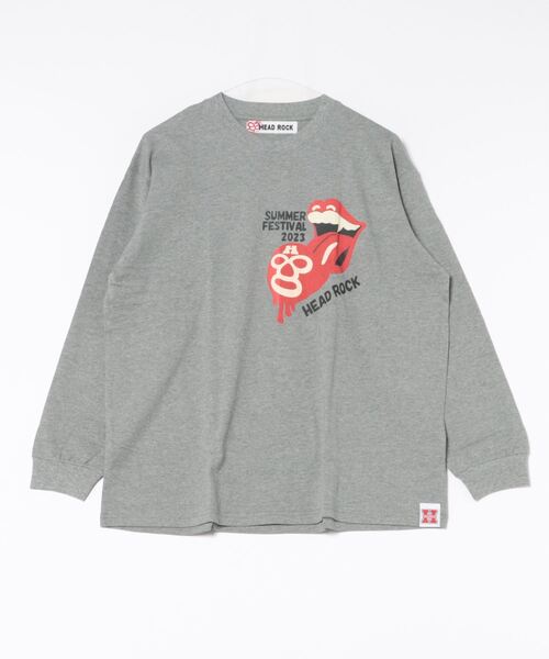 HEAD ROCK(ヘッドロック)の「HEADROCK/ヘッドロック 長袖オーバーサイズTシャツ(大人)(Tシャツ/カットソー・レディース・オフホワイト/杢グレー/スミクロ・160cm/170cm/180cm)」の3枚目の写真