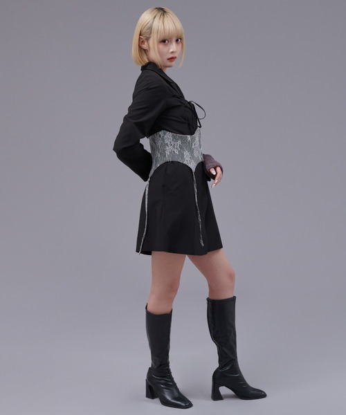 ★Coast レースオーバーコルセットディテイル 魅惑的ワンピ★ セール】Lace corset Jacket one-piece / レースコルセット