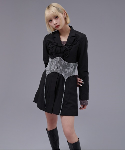 ★Coast レースオーバーコルセットディテイル 魅惑的ワンピ★ セール】Lace corset Jacket one-piece / レースコルセット