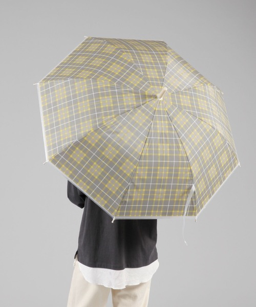 studio CLIP（スタディオクリップ）の「タータンチェックフロストビニール傘（長傘・レディース・グレー/ブルー・FREE）」の4枚目の写真