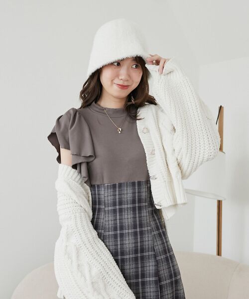 MAJESTIC LEGON（マジェスティックレゴン）の「シャギーバケットハット（ハット・レディース・アイボリー/ブラック・FREE）」の3枚目の写真