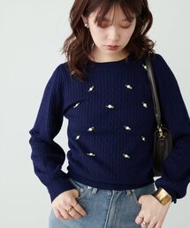 ミニローズケーブルニットプルオーバー