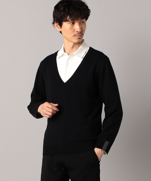 COMME CA MEN(コムサメン)の「ハイゲージドレスニットVネックプルオーバー(ニット/セーター・メンズ・ブラック/グレー/チャコールグレー・M/L)」の8枚目の写真