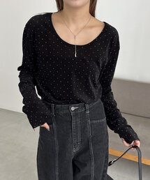 CAPRICIEUX LE'MAGE | ストーンベロアロンT(Tシャツ/カットソー)