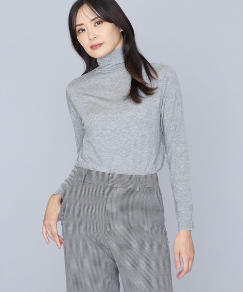 A/C DESIGN BY ALPHA CUBIC(エーシーデザインバイアルファキュービック)の「シアープルオーバー(Tシャツ/カットソー・レディース・ブルー/オフホワイト/ブラウン/ライトグレー/ブラック・M/L/LL)」の2枚目の写真