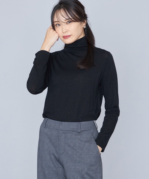 A/C DESIGN BY ALPHA CUBIC(エーシーデザインバイアルファキュービック)の「シアープルオーバー(Tシャツ/カットソー・レディース・ブルー/オフホワイト/ブラウン/ライトグレー/ブラック・M/L/LL)」の3枚目の写真