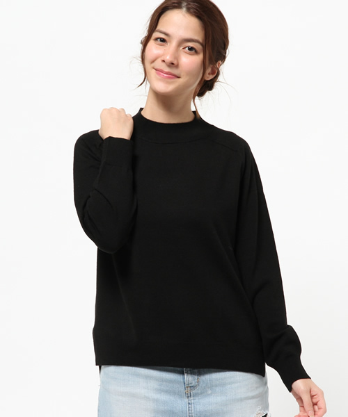 Omekashi(オメカシ)の「【Omekashi】洗えるニット!ウオシャブルハイネック(ニット/セーター・レディース・オフホワイト/ブラック/キャメル・フリ-)」の3枚目の写真