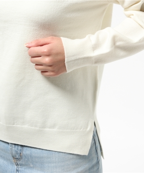 Omekashi(オメカシ)の「【Omekashi】洗えるニット!ウオシャブルハイネック(ニット/セーター・レディース・オフホワイト/ブラック/キャメル・フリ-)」の8枚目の写真