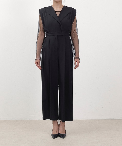 【新品】リムアーク　オールインワンパンツドレス シアートップス スタンドアウトカラー オールインワン パンツドレス