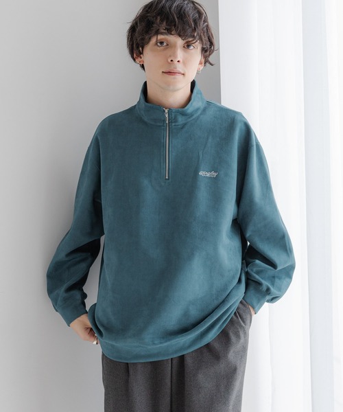 RAGEBLUE（レイジブルー）の「カットスウェード/ワンポイント刺繍ハーフジップ（スウェット・メンズ・グレー/ブルー/ホワイト/グリーン・SMALL/MEDIUM/LARGE）」の13枚目の写真