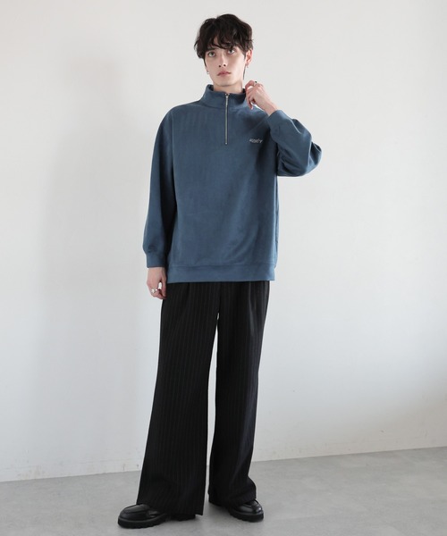 RAGEBLUE（レイジブルー）の「カットスウェード/ワンポイント刺繍ハーフジップ（スウェット・メンズ・グレー/ブルー/ホワイト/グリーン・SMALL/MEDIUM/LARGE）」の11枚目の写真