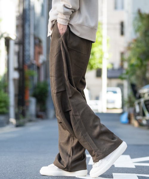 ROOT THREE(ルートスリー)の「【3】ポリツイル ワイドパラシュートパンツ(カーゴパンツ・メンズ・ネイビー/ブラウン/グレー/ブラック・MEDIUM/LARGE/X-LARGE)」の14枚目の写真