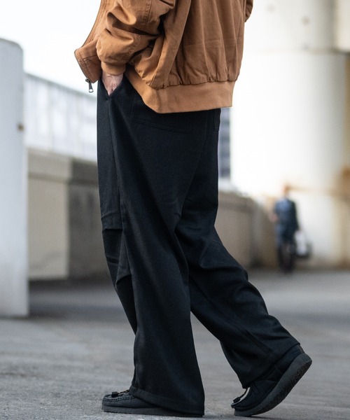 ROOT THREE(ルートスリー)の「【3】ポリツイル ワイドパラシュートパンツ(カーゴパンツ・メンズ・ネイビー/ブラウン/グレー/ブラック・MEDIUM/LARGE/X-LARGE)」の6枚目の写真