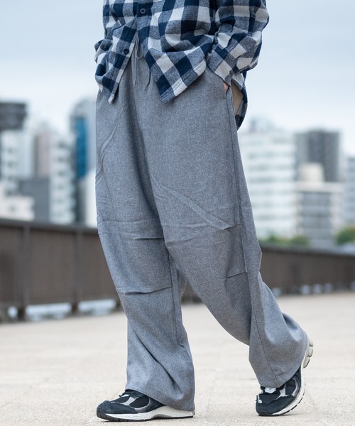 ROOT THREE(ルートスリー)の「【3】ポリツイル ワイドパラシュートパンツ(カーゴパンツ・メンズ・ネイビー/ブラウン/グレー/ブラック・MEDIUM/LARGE/X-LARGE)」の9枚目の写真