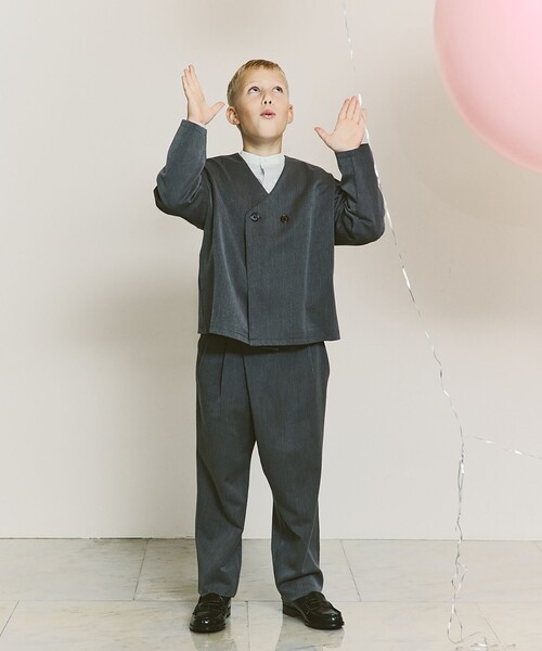 green label relaxing（グリーンレーベルリラクシング）の「バンドカラー シャツ ロングスリーブ / キッズ 140cm-160cm（シャツ/ブラウス・キッズ・ライトグレー/ベージュ/オフホワイト・140cm/150cm/160cm）」の4枚目の写真