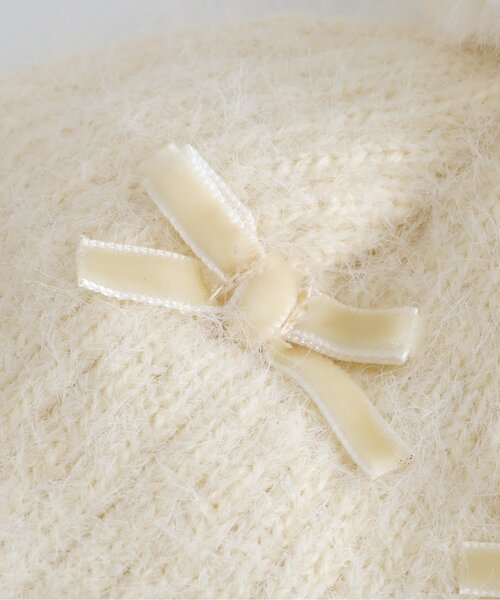 apres les cours(アプレレクール)の「ベロアリボンベビーニット帽(ニットキャップ/ビーニー・キッズ・アイボリー/ピンク・46/48)」の17枚目の写真