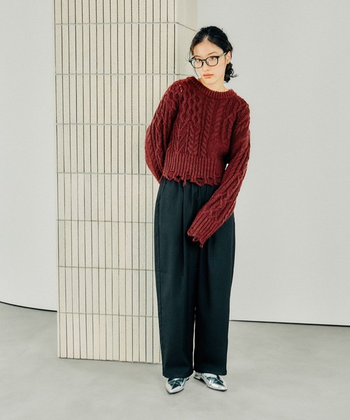 LEPSIM（レプシィム）の「ウールライクコクーンパンツ　226073（その他パンツ・レディース・ブラック/ボルドー/グレー・FREE）」の9枚目の写真