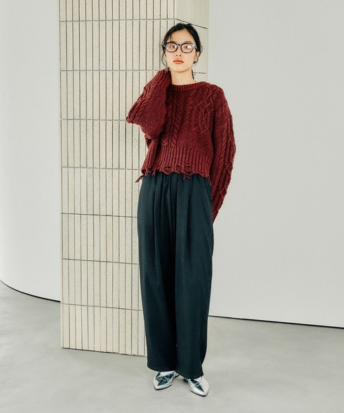 LEPSIM（レプシィム）の「ウールライクコクーンパンツ　226073（その他パンツ・レディース・ブラック/ボルドー/グレー・FREE）」の10枚目の写真