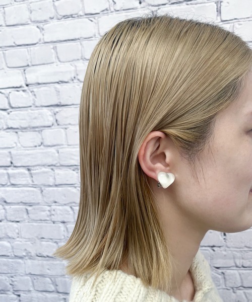 RUBY AND YOU（ルビーアンドユー）の「［select］ぷっくりハートイヤリング（イヤリング・レディース・ホワイト・FREE）」の5枚目の写真