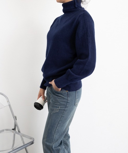 Miniministore(ミニミニストア)の「タートルネックニットトップス レディース(ニット/セーター・レディース・カーキブラウン/グレー/ライトベージュ/ダークベージュ/ネイビー・FREE)」の9枚目の写真