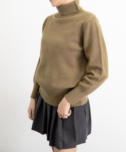 Miniministore(ミニミニストア)の「タートルネックニットトップス レディース(ニット/セーター・レディース・カーキブラウン/グレー/ライトベージュ/ダークベージュ/ネイビー・FREE)」の12枚目の写真