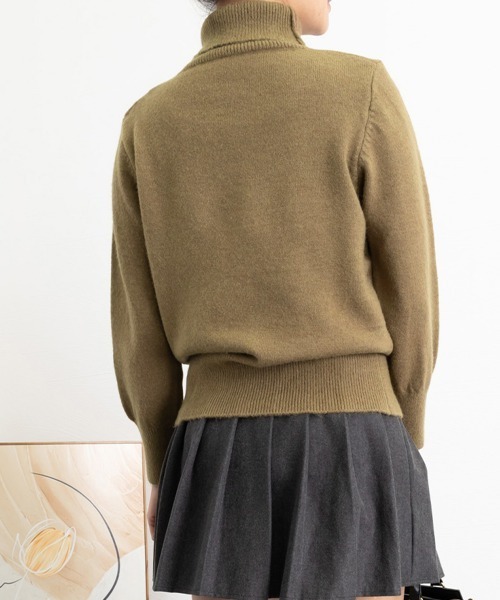 Miniministore(ミニミニストア)の「タートルネックニットトップス レディース(ニット/セーター・レディース・カーキブラウン/グレー/ライトベージュ/ダークベージュ/ネイビー・FREE)」の14枚目の写真