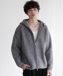 MinoriTY（マイノリティ）の「【MinoriTY】ヘビーウェイトダブルジップニットパーカー フーディー メンズ オーバーサイズ ビッグシルエット ルーズフィット 春服 冬服（パーカー・メンズ）」