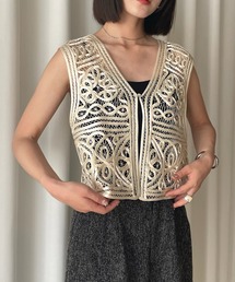 2WAY SATIN BATTEN LACE VEST