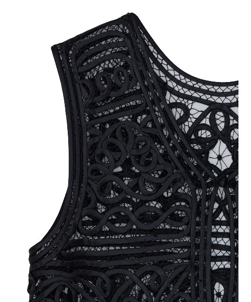 Ameri（アメリ）の「2WAY SATIN BATTEN LACE VEST（ベスト