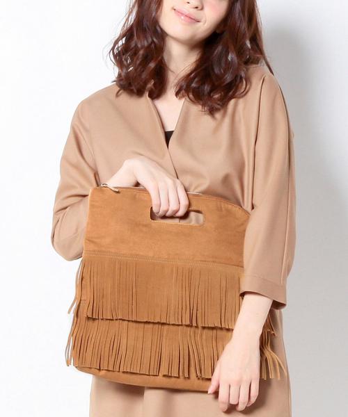 CACHELLIE（カシェリエ）の「カシェリエ/Cache&O フリンジクリテ2Way バッグ（クラッチバッグ・レディース・ブラック/ダークグレー/ブラウン・フリー）」の3枚目の写真