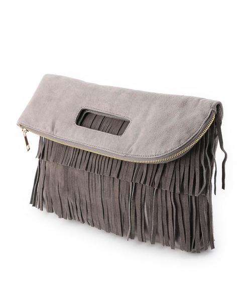 CACHELLIE（カシェリエ）の「カシェリエ/Cache&O フリンジクリテ2Way バッグ（クラッチバッグ・レディース・ブラック/ダークグレー/ブラウン・フリー）」の13枚目の写真