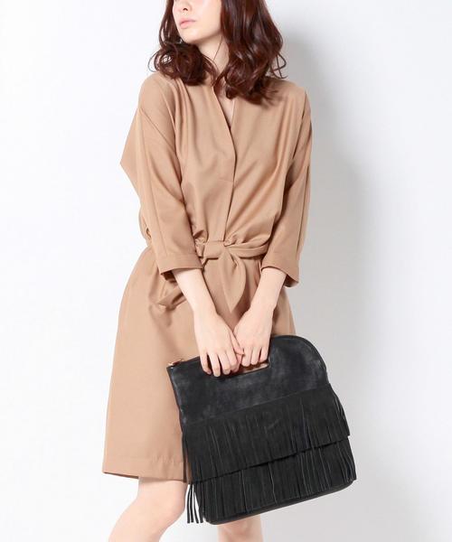 CACHELLIE（カシェリエ）の「カシェリエ/Cache&O フリンジクリテ2Way バッグ（クラッチバッグ・レディース・ブラック/ダークグレー/ブラウン・フリー）」の12枚目の写真