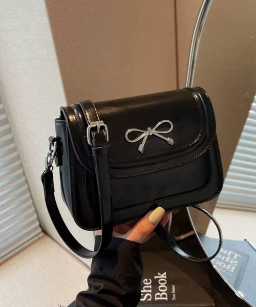 pumpkin port（パンプキンポート）の「リボンポイントミニショルダーバッグ（ショルダーバッグ・レディース・ブラック/アイボリー/レッド/ブラウン/キャメル/ベージュ/ブルー・FREE）」の11枚目の写真