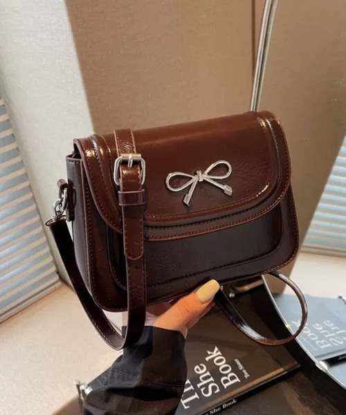 pumpkin port（パンプキンポート）の「リボンポイントミニショルダーバッグ（ショルダーバッグ・レディース・ブラック/アイボリー/レッド/ブラウン/キャメル/ベージュ/ブルー・FREE）」の14枚目の写真