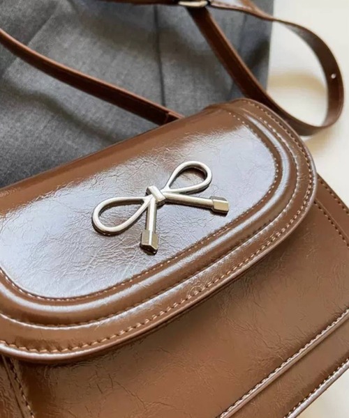 pumpkin port（パンプキンポート）の「リボンポイントミニショルダーバッグ（ショルダーバッグ・レディース・ブラック/アイボリー/レッド/ブラウン/キャメル/ベージュ/ブルー・FREE）」の22枚目の写真