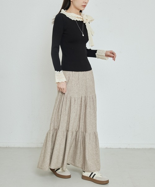 MAISON DE THERESE（メゾン ド テレーズ）の「ニットスカート（スカート・レディース・ブラック/アイボリー/ライトベージュ/ローズ/ピンク/ブラウン/ライトグレー/ベージュ/ダークグレー・FREE）」の19枚目の写真