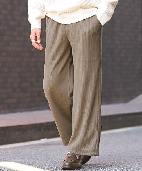 LUXSTYLE(ラグスタイル)の「裏起毛コーデュロイワイドパンツ(その他パンツ・メンズ・ブラック/アイボリー/ベージュ・M/L/XXL/S/XL)」の2枚目の写真